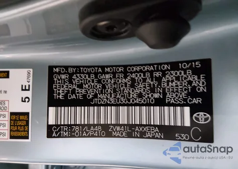 2016 Toyota Prius V Five from USA, damaged, VIN JTDZN3EU3GJ045010